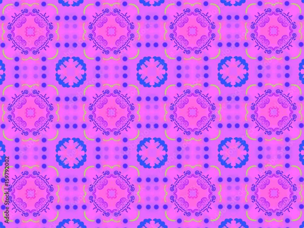 A hand drawing pattern made of pink and blue.