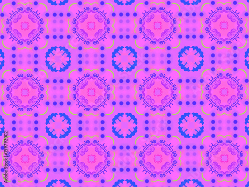 A hand drawing pattern made of pink and blue.