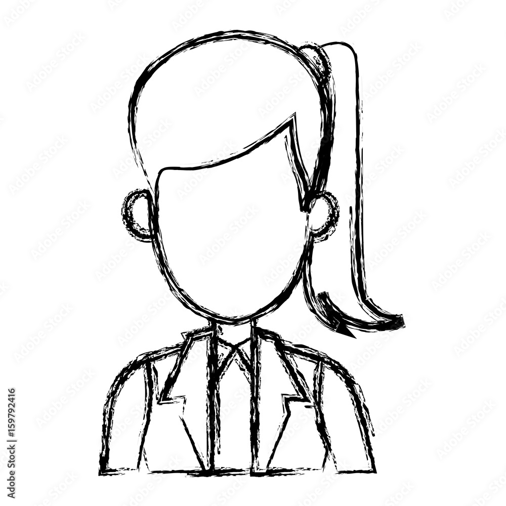 sketch woman cartoon profile girl avatar vector illustration sketch woman cartoon profile girl avatar vector illustration