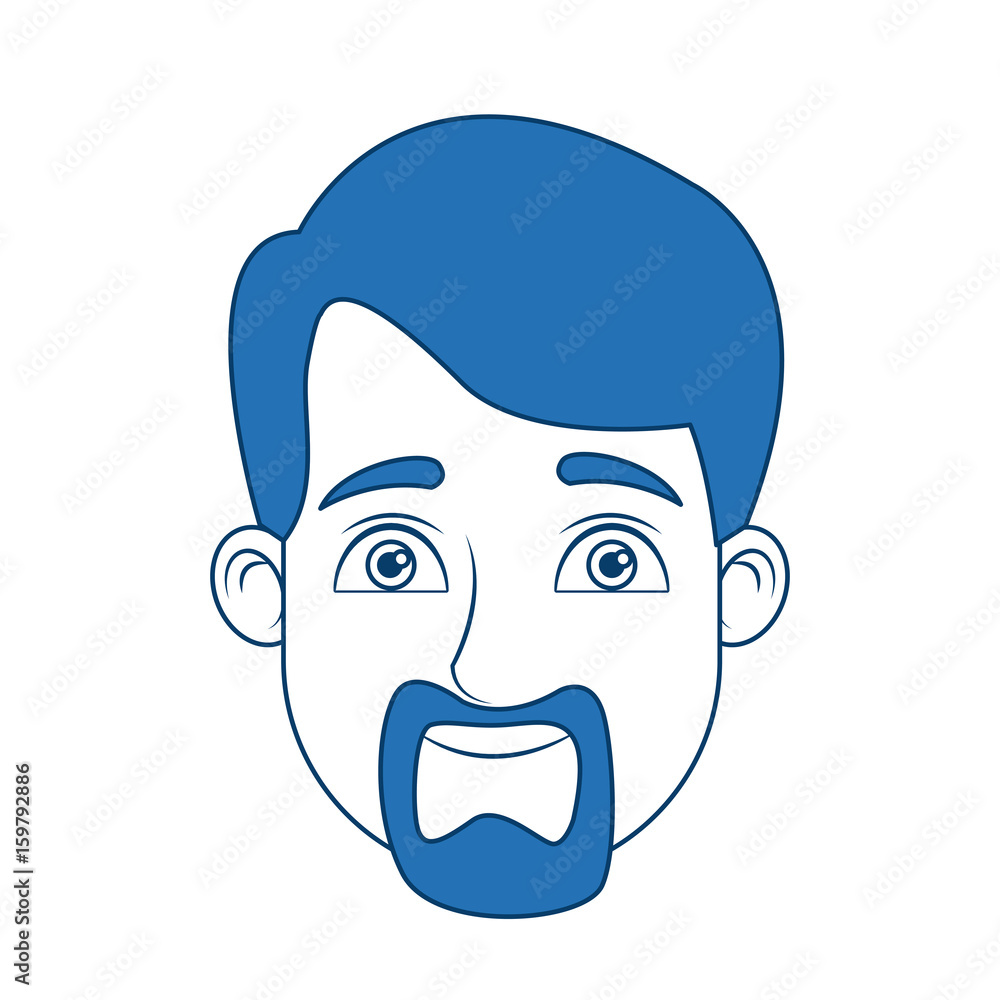 man cartoon with blue hair face portrait vector illustration man cartoon with blue hair face portrait vector illustration