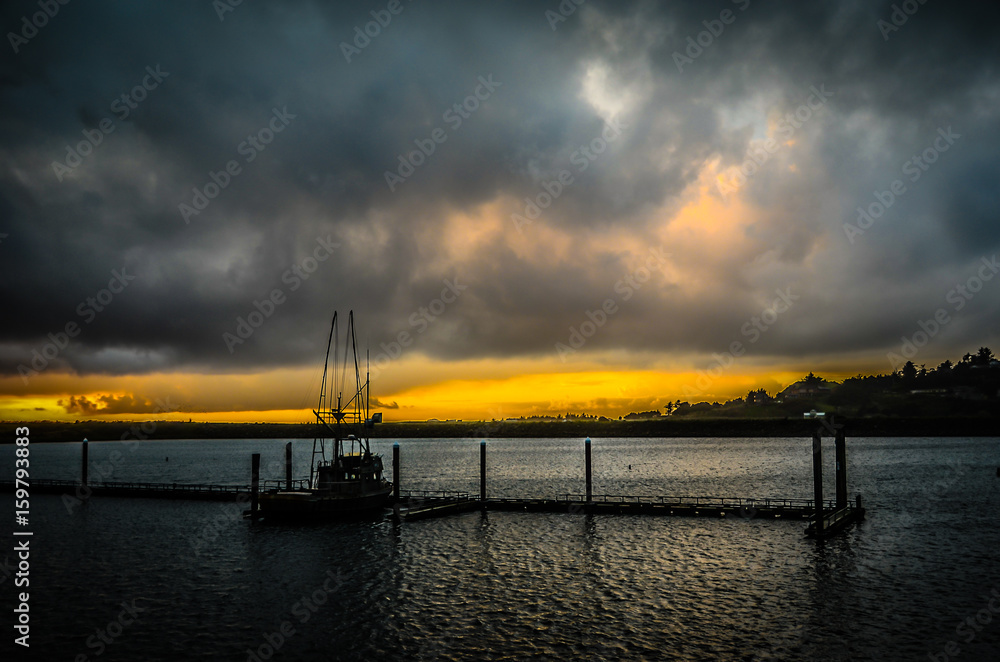Harbor at Dusk in Gold Beach, Oregon Harbor at Dusk in Gold Beach, Oregon