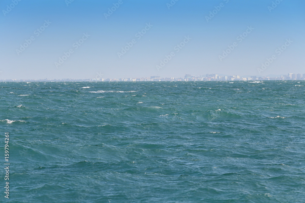 blue sea and sky background.