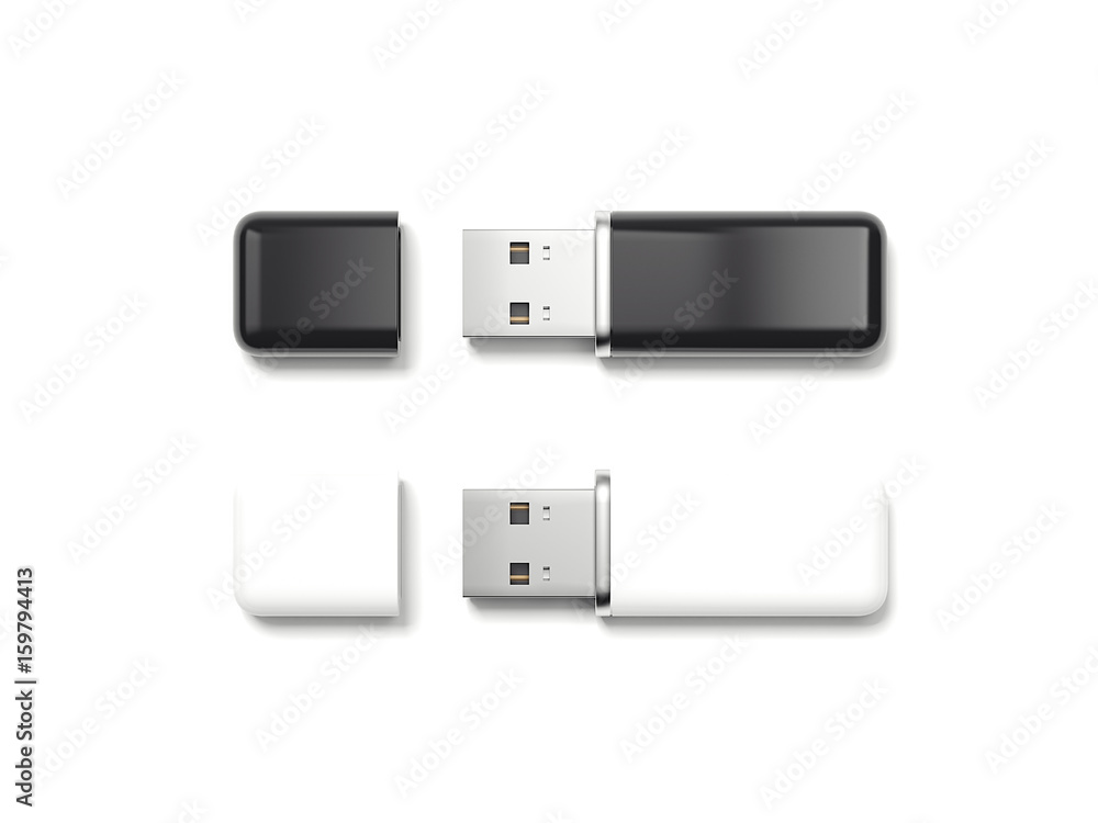 Two usb memory sticks. 3d rendering Two usb memory sticks. 3d rendering