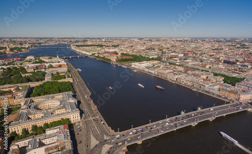 Aerial view of the center of Saint-Petersburg