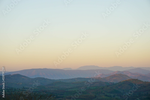 Fog on the mountain with trees