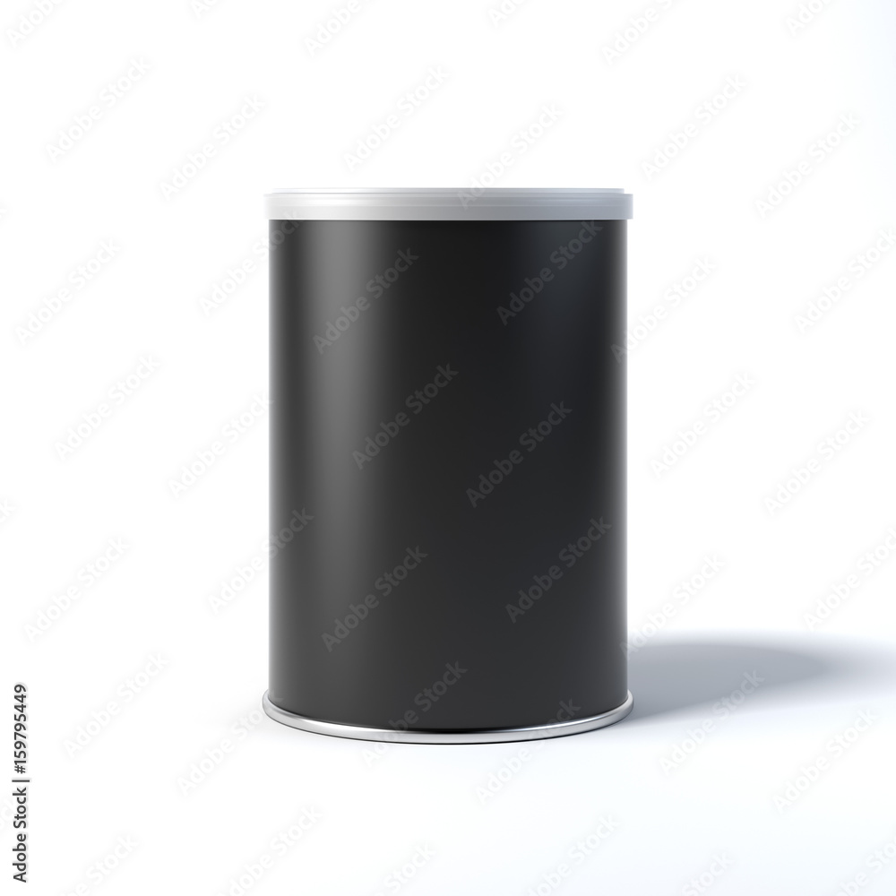Black tin can. 3d rendering Black tin can. 3d rendering