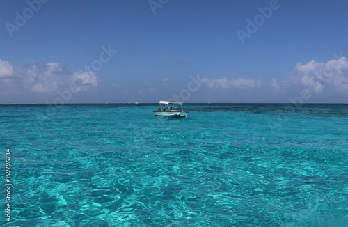 boat alone on sea blue © jairo