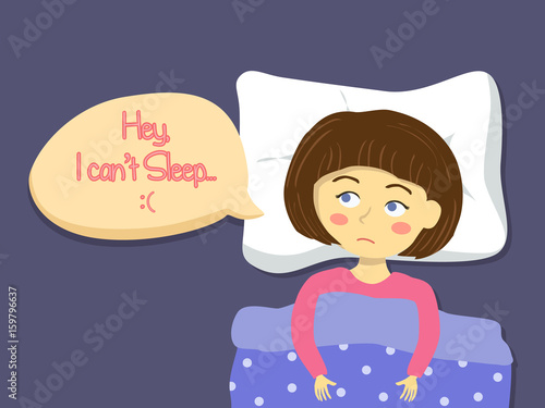  Little cute girl mumbling that she can not sleeping