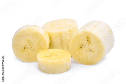 slice bananas isolated on white background