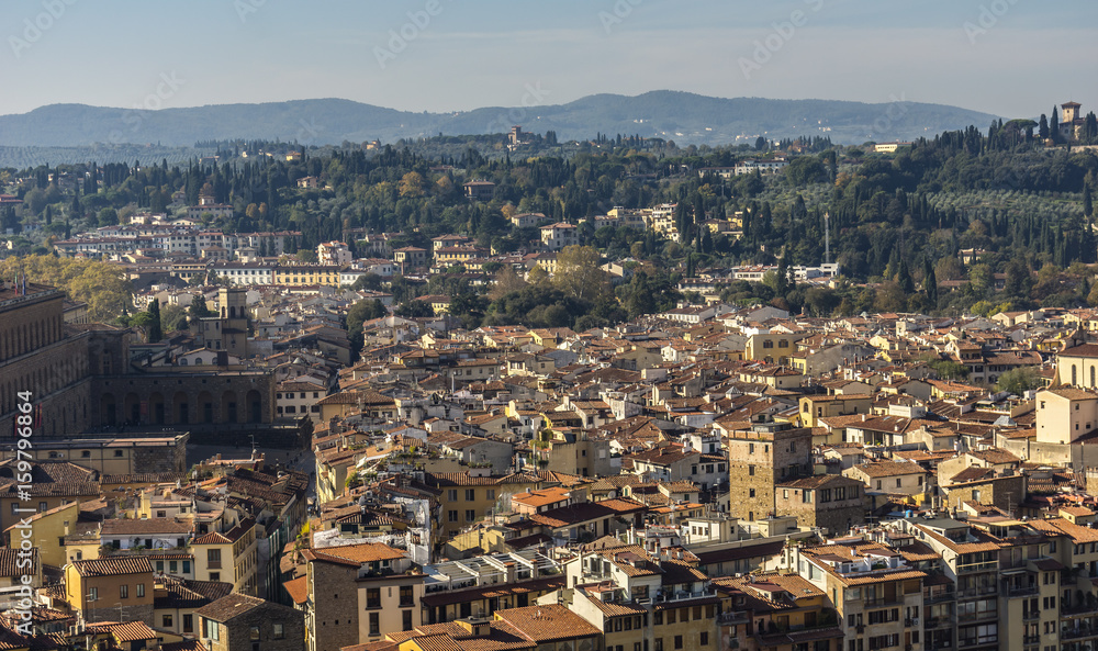 View of a section of Florence. Italy, Europe