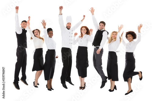 Restaurant Staff Celebrating Their Success