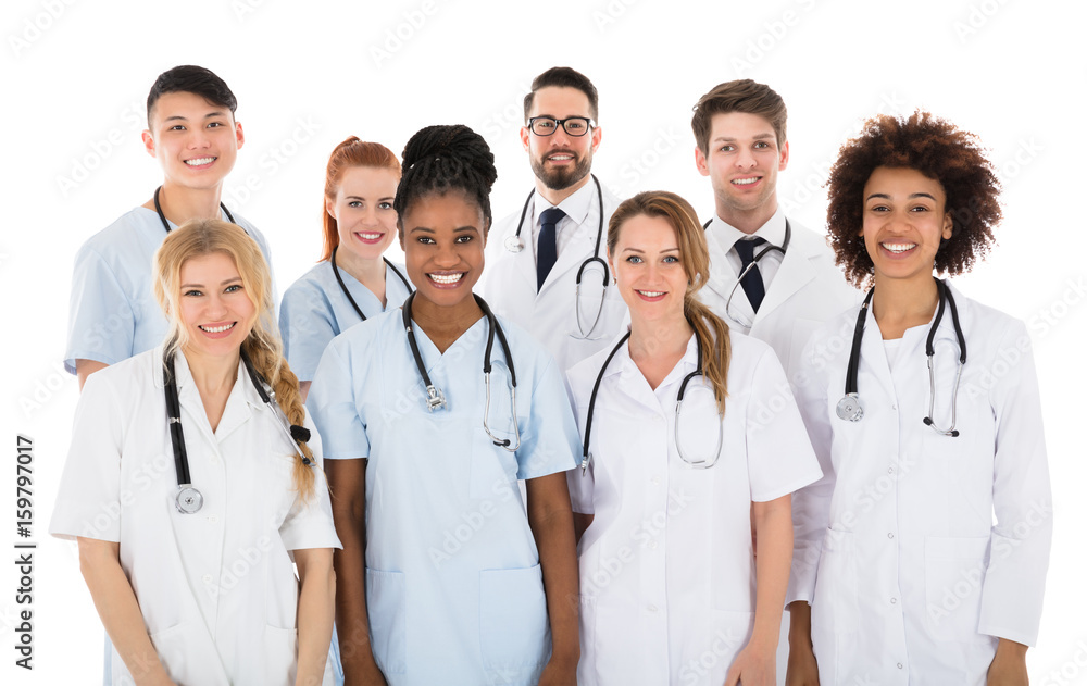Smiling Multiracial Medical Team Smiling Multiracial Medical Team