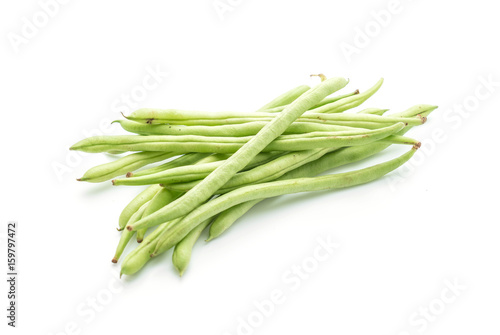 Green Beans on white background