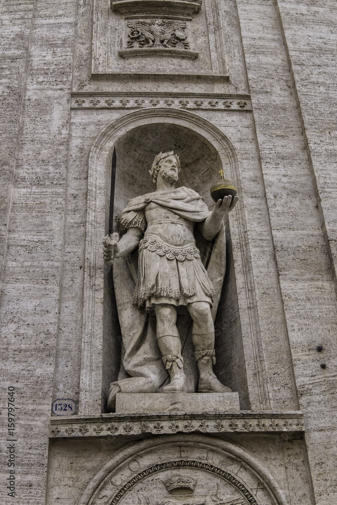 Roman Statue in the Piazza della Rotonda, Rome, Italy