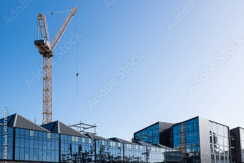 Building construction crane in Wynyard Quarter, Auckland, New Zealand, NZ