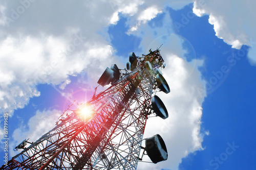 The antennas with blue sky.