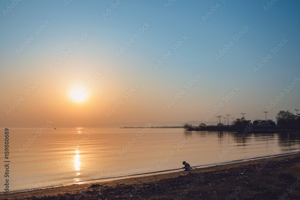 美しい琵琶湖の夕景 美しい琵琶湖の夕景