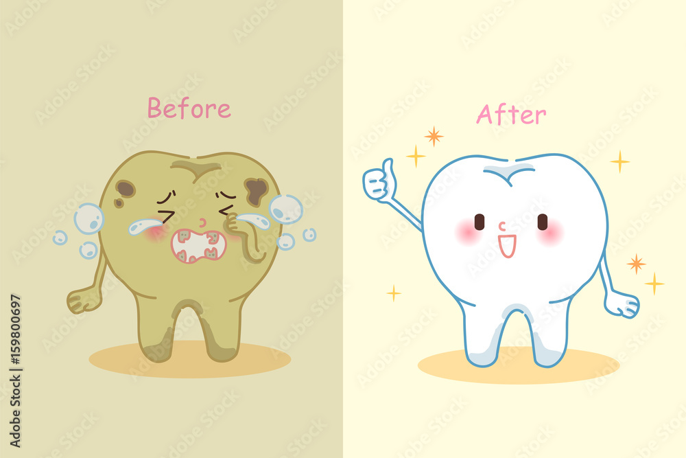 Naklejka premium cute cartoon tooth