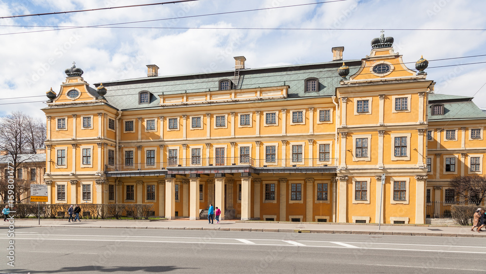 Menshikov Palace on Universitetskaya embankment, house 15, built in 1714 - architect of Fontana