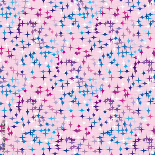 Luxury glamor star decorative background. vector seamless pattern for surface design, fabric, wrapping paper