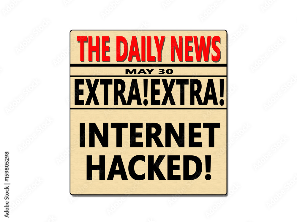 Fototapeta premium Internet Hacked News Paper
