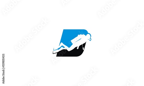 Sea, scuba, scuba diving, diving, emblem symbol icon vector logo