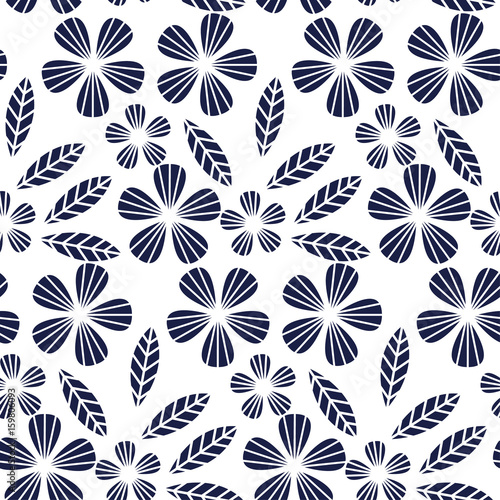 decorative leave and flower design element. geometry floral tropical seamless pattern for surface design.