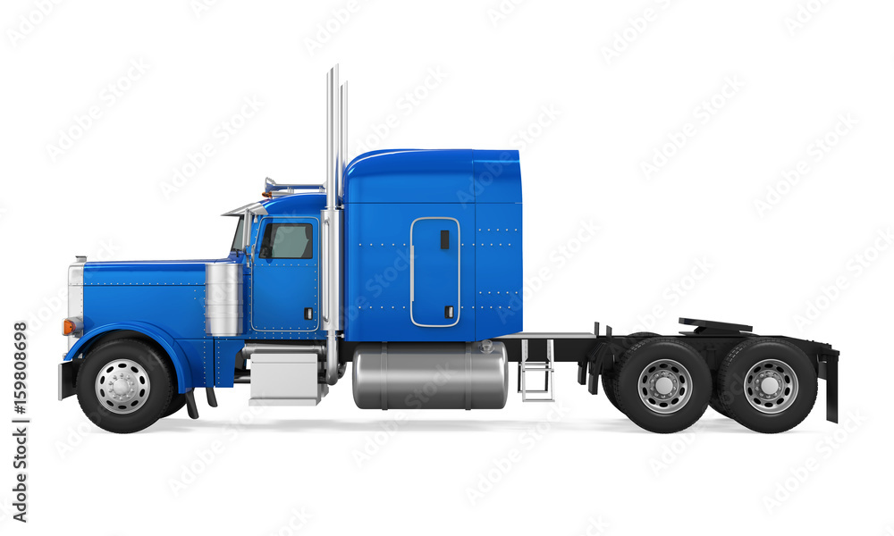 Blue Trailer Truck Isolated Blue Trailer Truck Isolated