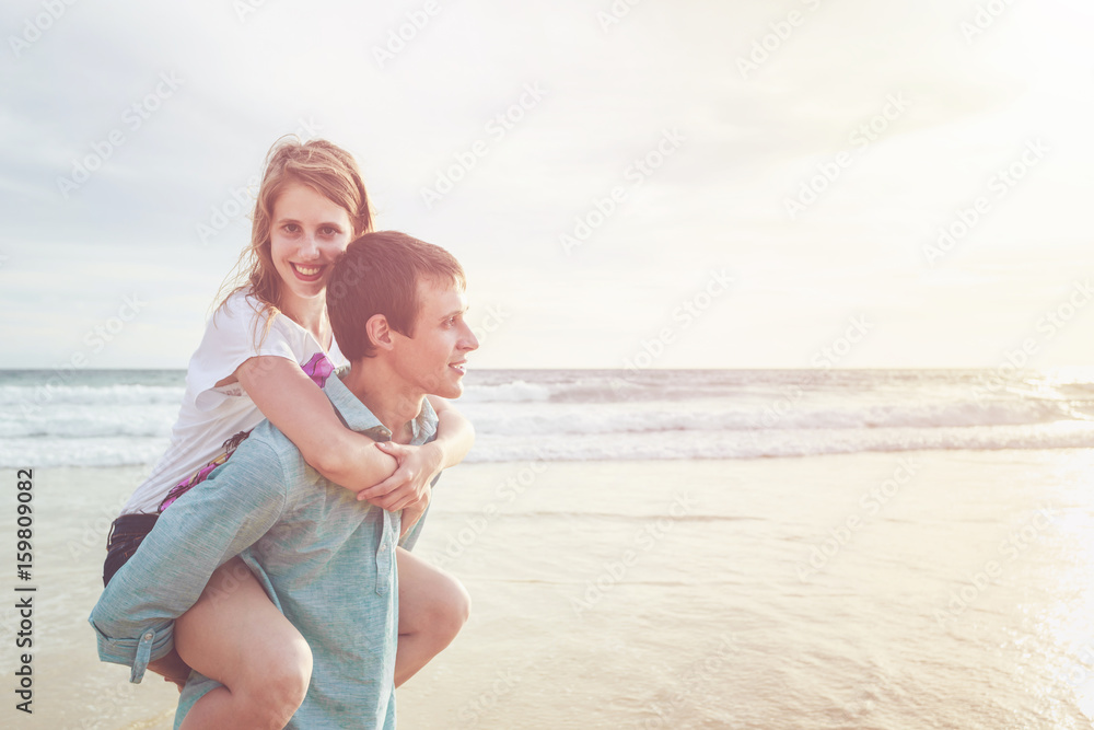 Couple people or tourist from europe with happy and relax time on the tropical beach at Karon, Phuket province, Thailand Couple people or tourist from europe with happy and relax time on the tropical beach at Karon, Phuket province, Thailand
