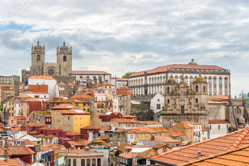 View at the roofs of historical part of Porto - Portugal