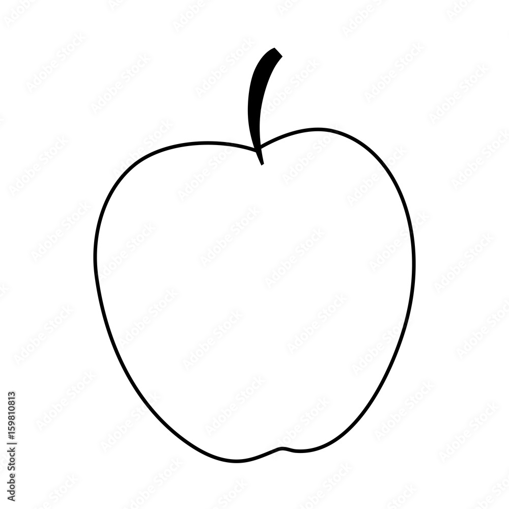 Fototapeta premium Apple fruit sweet design graphic icon vector illustration silhouette