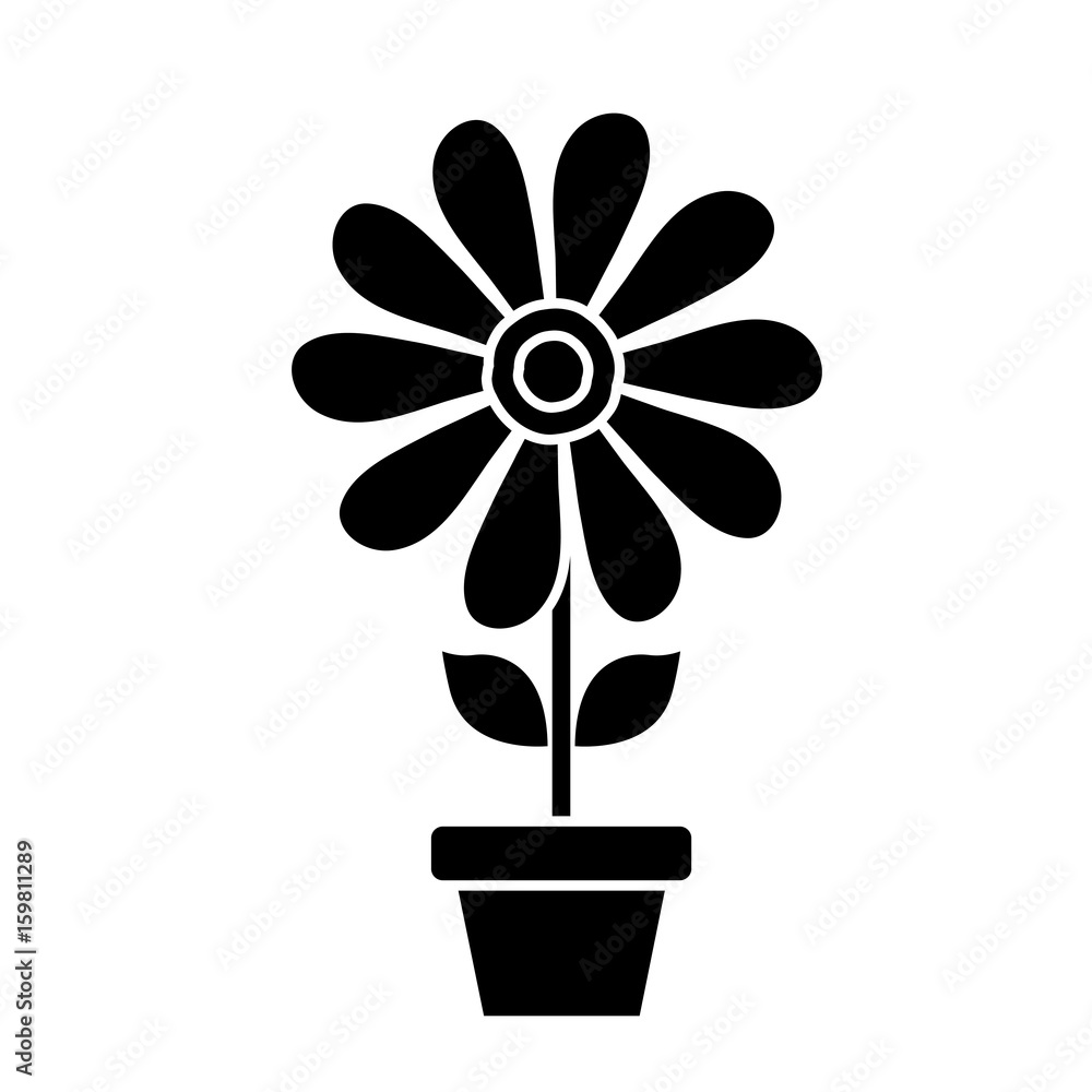 beautiful flower in a pot icon over white background vector illustration beautiful flower in a pot icon over white background vector illustration