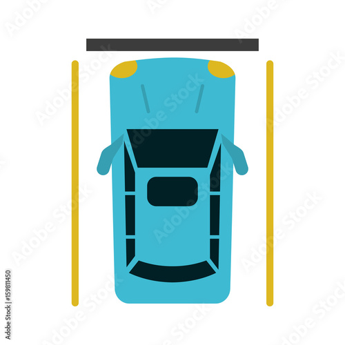 parked car topview  icon image vector illustration design 