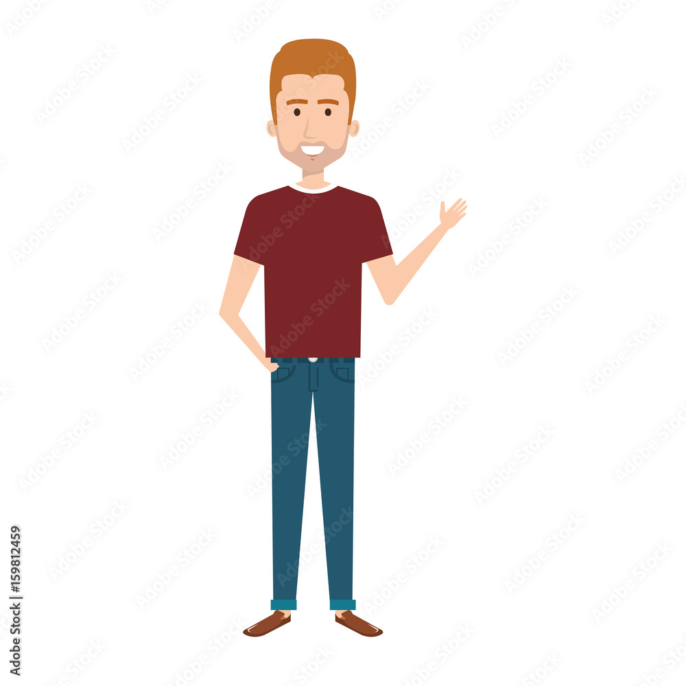 young man avatar character vector illustration design