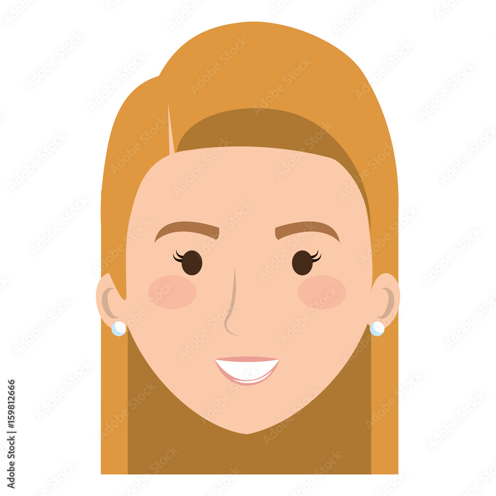 beautiful and young woman head character vector illustration design