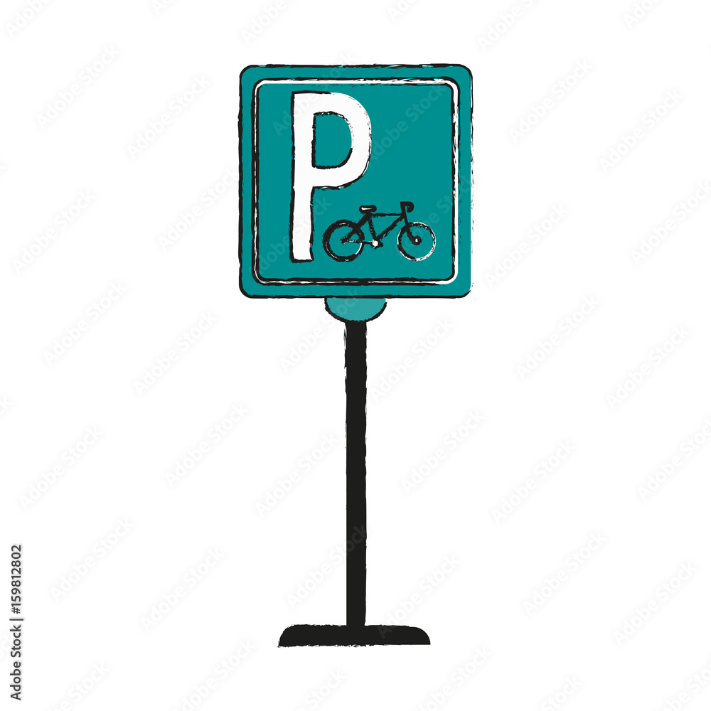 bike or bicycle parking sign icon image vector illustration design sketch style bike or bicycle parking sign icon image vector illustration design sketch style