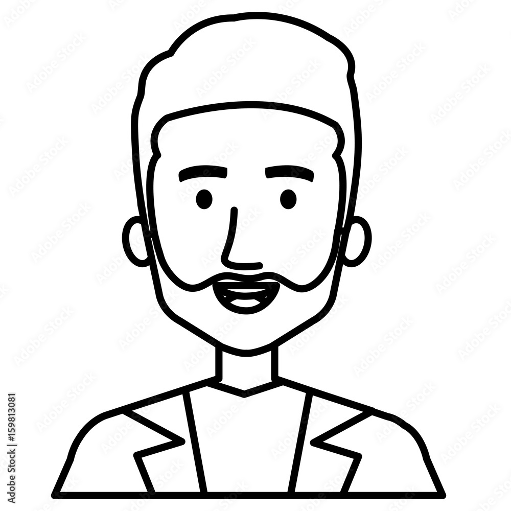 young man avatar character vector illustration design