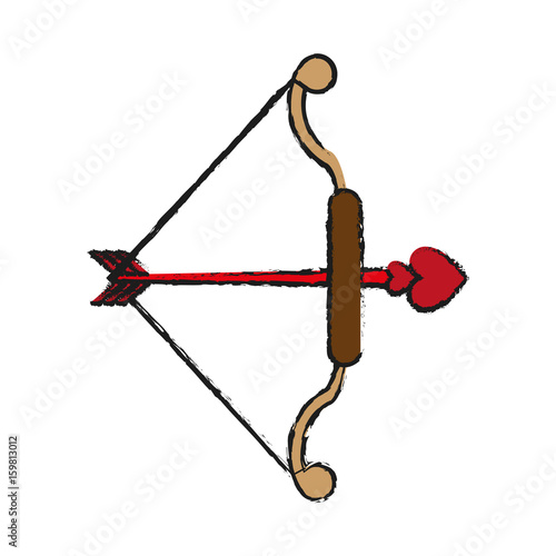 bow and arrow ove valentines day related icon icon image vector illustration design  sketch style
