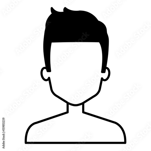 young man shirtless avatar character vector illustration design