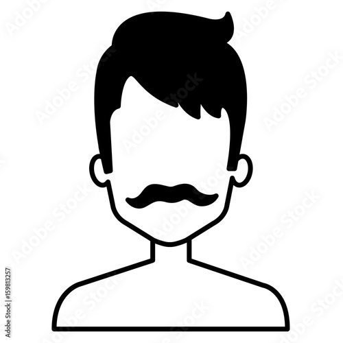 young man shirtless avatar character vector illustration design