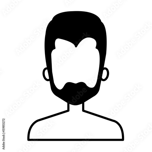 young man shirtless avatar character vector illustration design