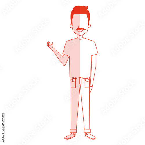 young man avatar character vector illustration design