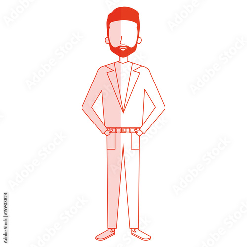young man avatar character vector illustration design