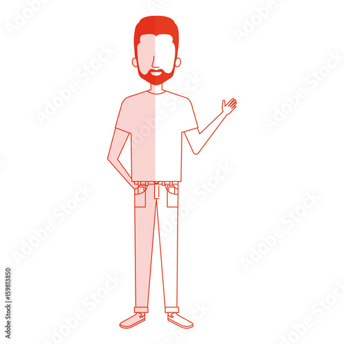 young man avatar character vector illustration design
