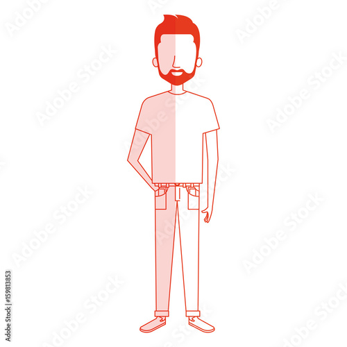 young man avatar character vector illustration design