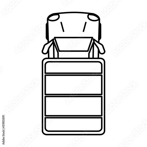 parked car topview  icon image vector illustration design  black line