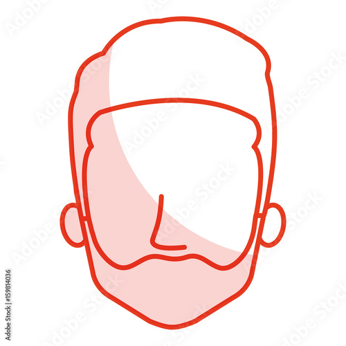young man head avatar character vector illustration design