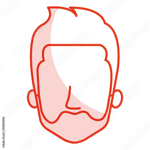 young man head avatar character vector illustration design