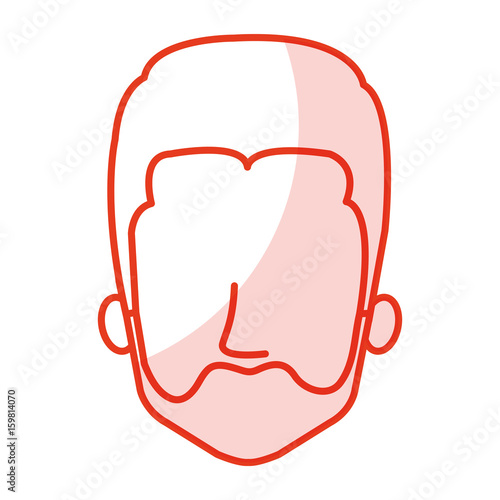 young man head avatar character vector illustration design