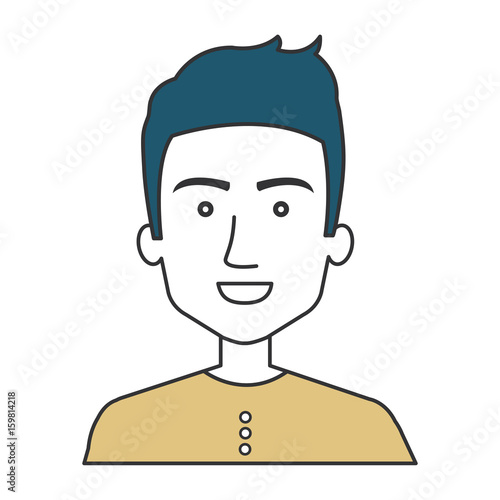 young man avatar character vector illustration design